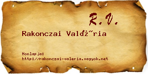 Rakonczai Valéria névjegykártya
