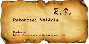Rakonczai Valéria névjegykártya